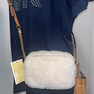 NWT Michael Kors Jet Set Shearling Crossbody
